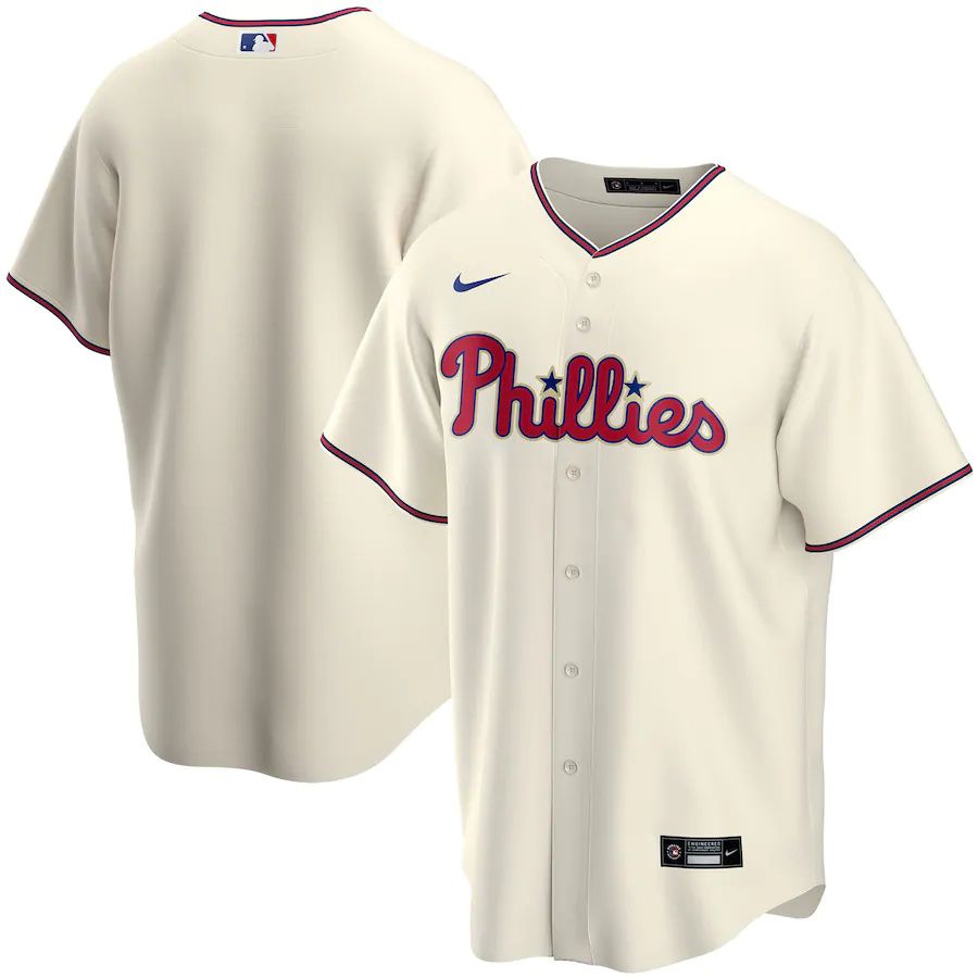 Youth Philadelphia Phillies Nike Cream Alternate Replica Team MLB Jerseys->youth mlb jersey->Youth Jersey
